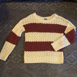 Tan & Burgundy Wet Seal Sweater